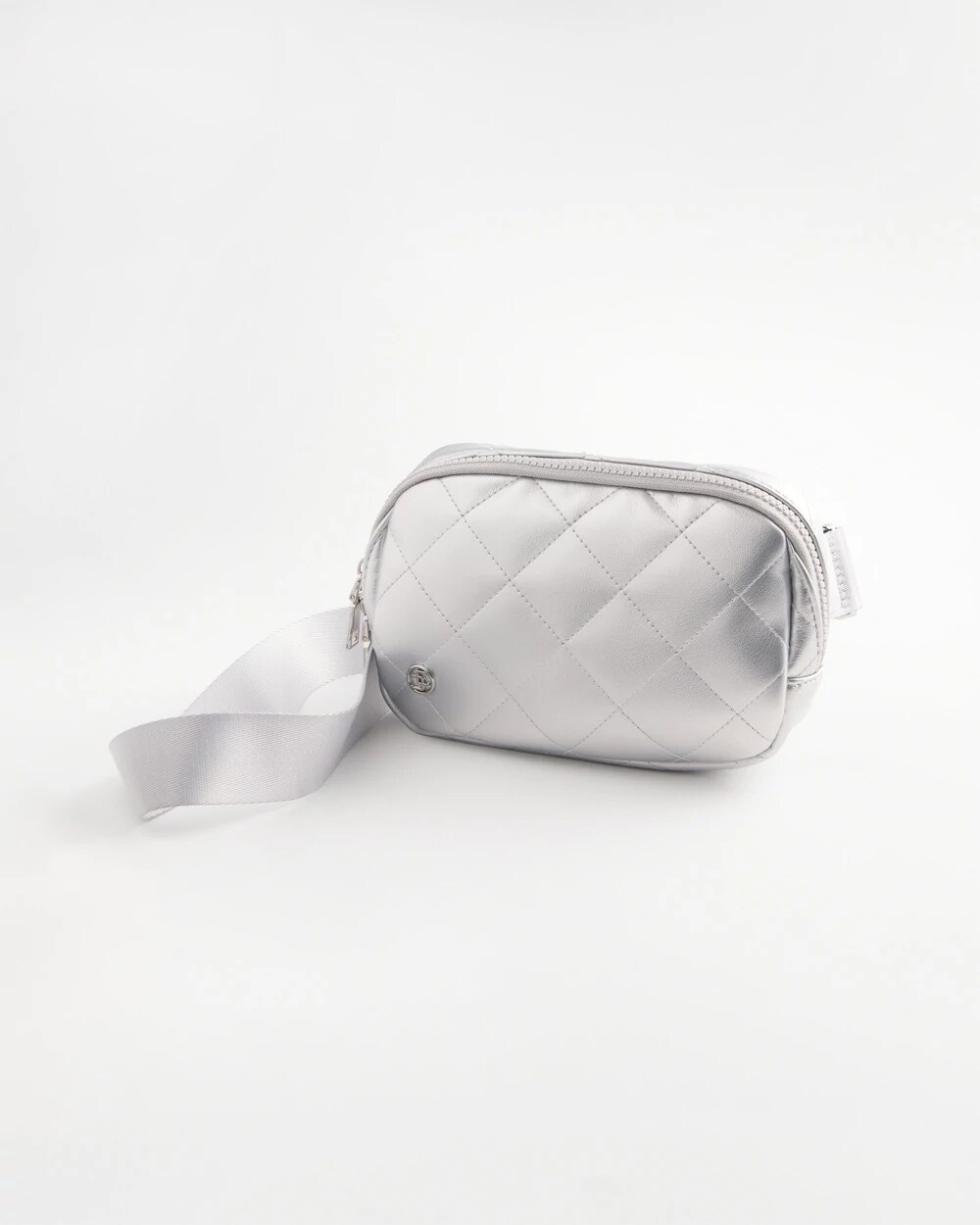 Metallic Silver Quilted Belt Bag | Chico's Metallic Silver Quilted Belt Bag | Chico's